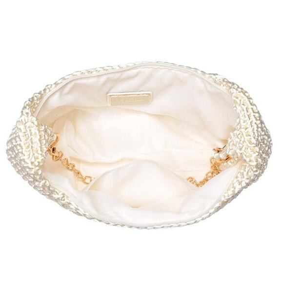 Soft Woven Soraya Chain Strap Shoulder Bag Ivory - Picture 4 of 8